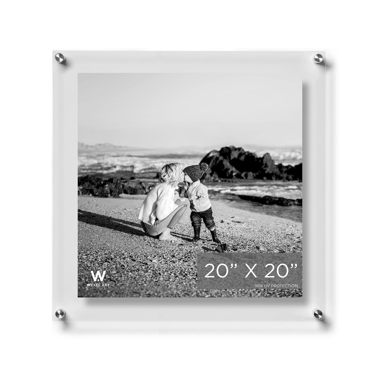 Wexel Art Double Panel Clear Acrylic Floating Wall Frame with Silver Hardware